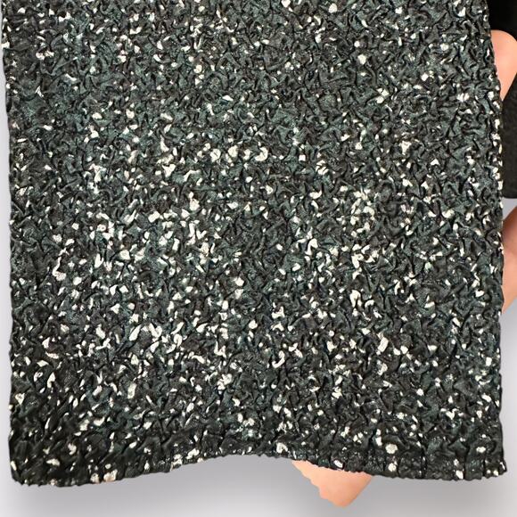 Chico's Sz 3 Travelers Collection Textured Stretch Open Waterfall Cardigan Green - Picture 5 of 8